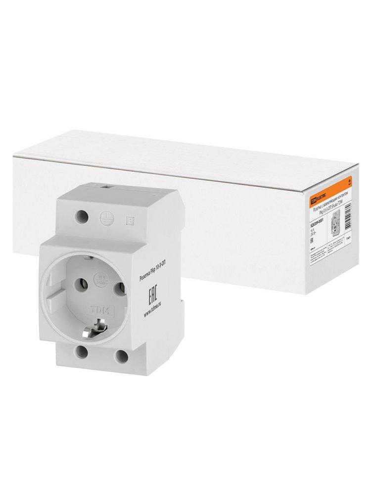 Розетка с заземляющим контактом РАр10-3-ОП Shuko TDM Electric SQ0209-0001