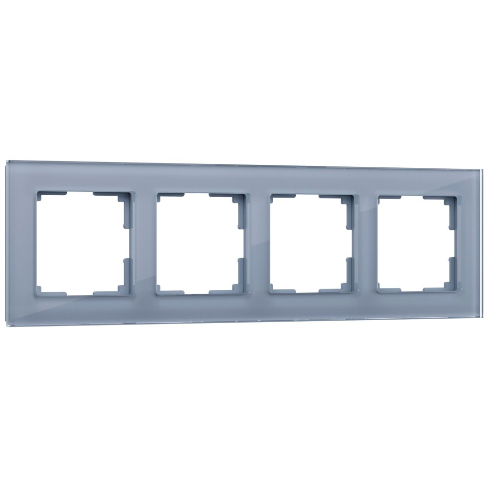 Рамка на 4 поста (серый,стекло) Favorit W0041115 Werkel a050966
