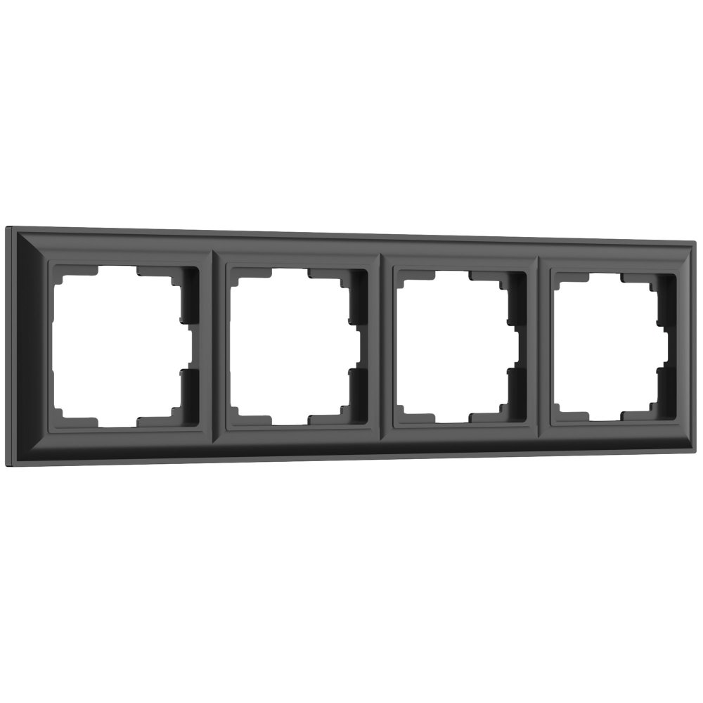 Рамка на 4 поста (черный матовый) Fiore W0042208 Werkel a051027