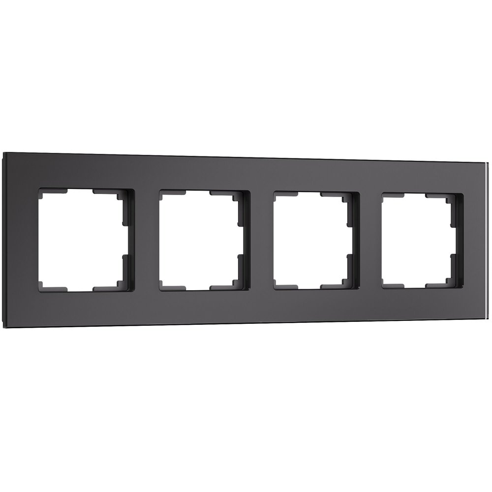 Рамка на 4 поста Senso (черный, стекло soft-touch) W0043108 Werkel a064575
