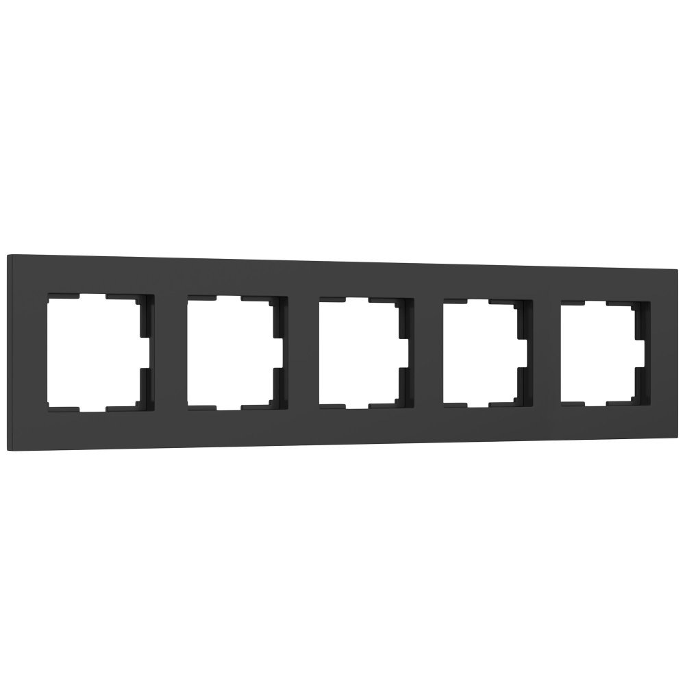 Рамка на 5 постов Slab (черный софт) W0052908 Werkel a067785