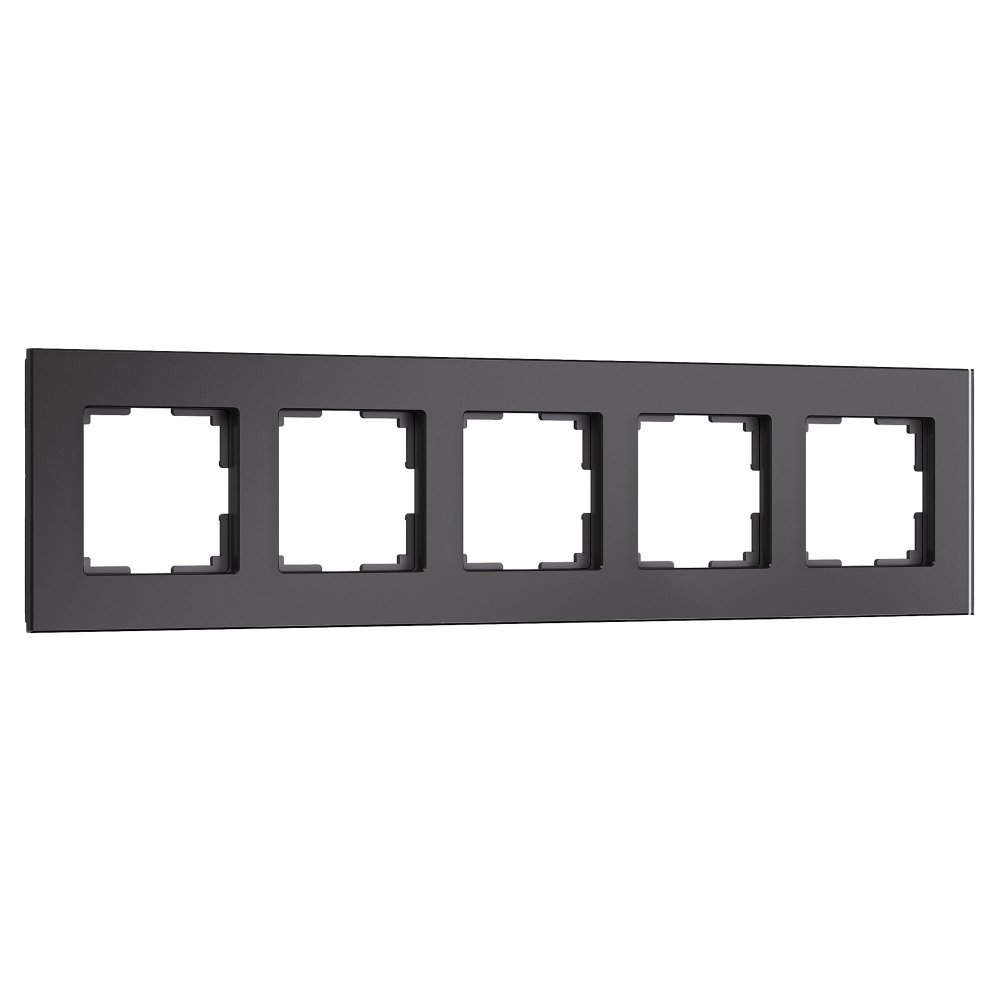 Рамка на 5 постов Senso (черный, стекло soft-touch) W0053108 Werkel a069969