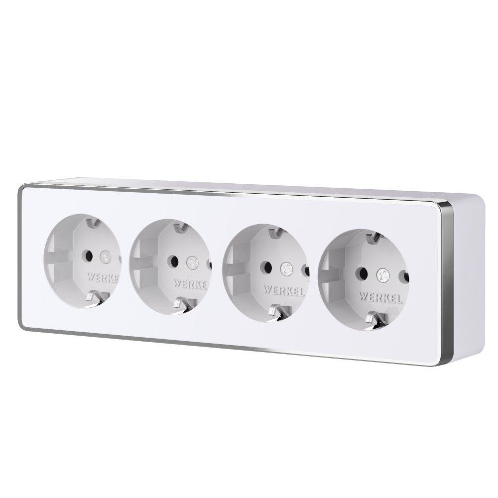 Розетка четверная с заземлением и шторками Gallant белая W5072210 Werkel a071252